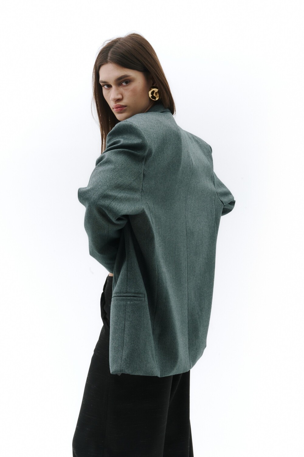 Single-breasted jacket green